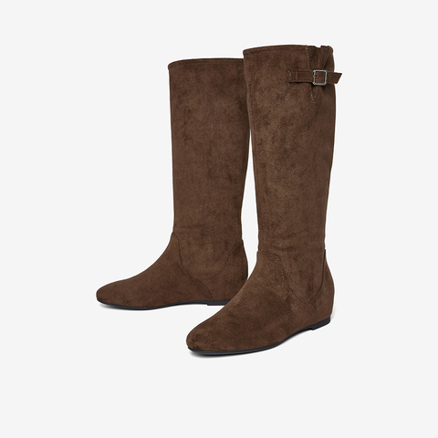 百思图2025冬季新款西部靴时尚简约复古潮流女长靴F2101DC5