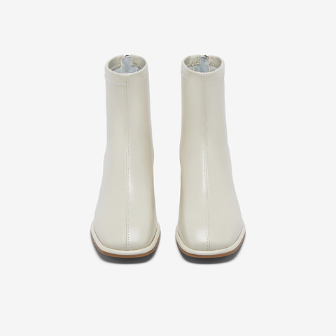 百思图2025冬季新款时装靴时尚简约通勤粗跟女短靴CM108DD5