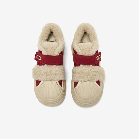 百思图2025冬季新款商场同款毛毛鞋棉鞋时尚运动女休闲鞋E1911DM5