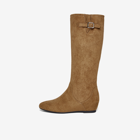 百思图2025冬季新款西部靴时尚简约复古潮流女长靴F2101DC5