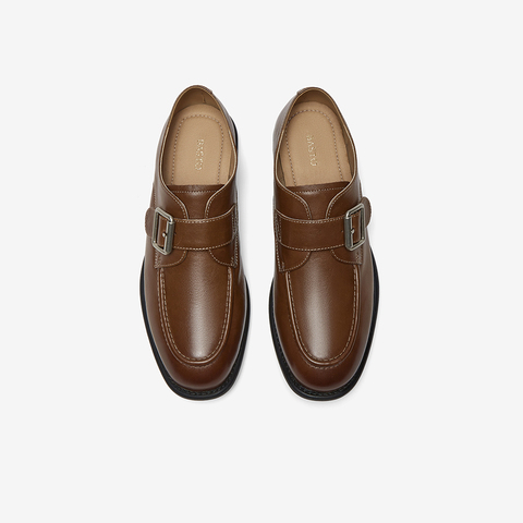 百思图2025秋季新款牛津鞋时尚复古学院风粗跟女单鞋UTP01CM5