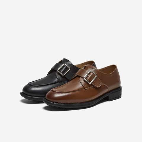 百思图2025秋季新款牛津鞋时尚复古学院风粗跟女单鞋UTP01CM5