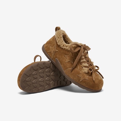 百思图2025冬季新款德训鞋时尚复古休闲运动加绒女鞋A2507DM5