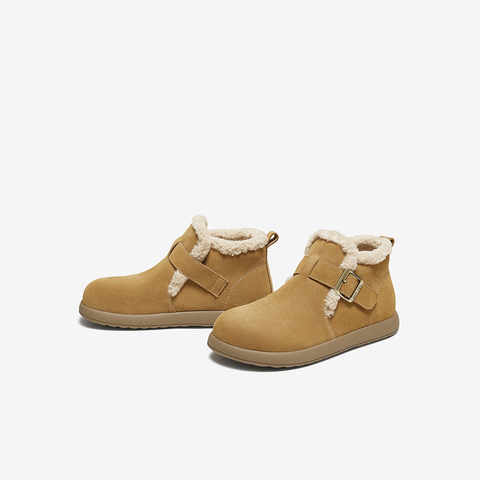 百思图2025冬季新款毛毛鞋棉鞋时尚户外休闲女短靴D3397DD5