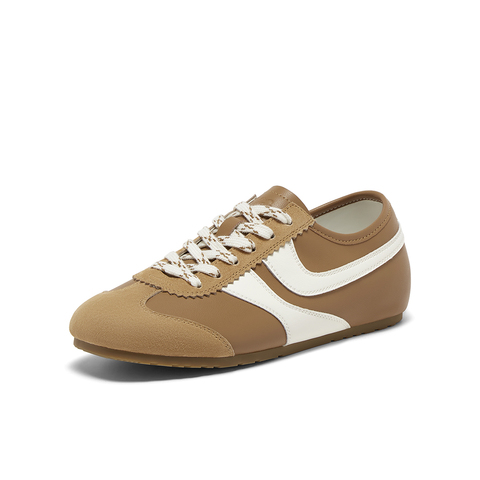 百思图2025秋季新款德训鞋时尚复古街头潮流女休闲鞋M8013CM5