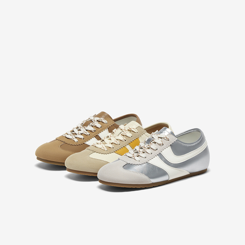 百思图2025秋季新款德训鞋时尚复古街头潮流女休闲鞋M8013CM5