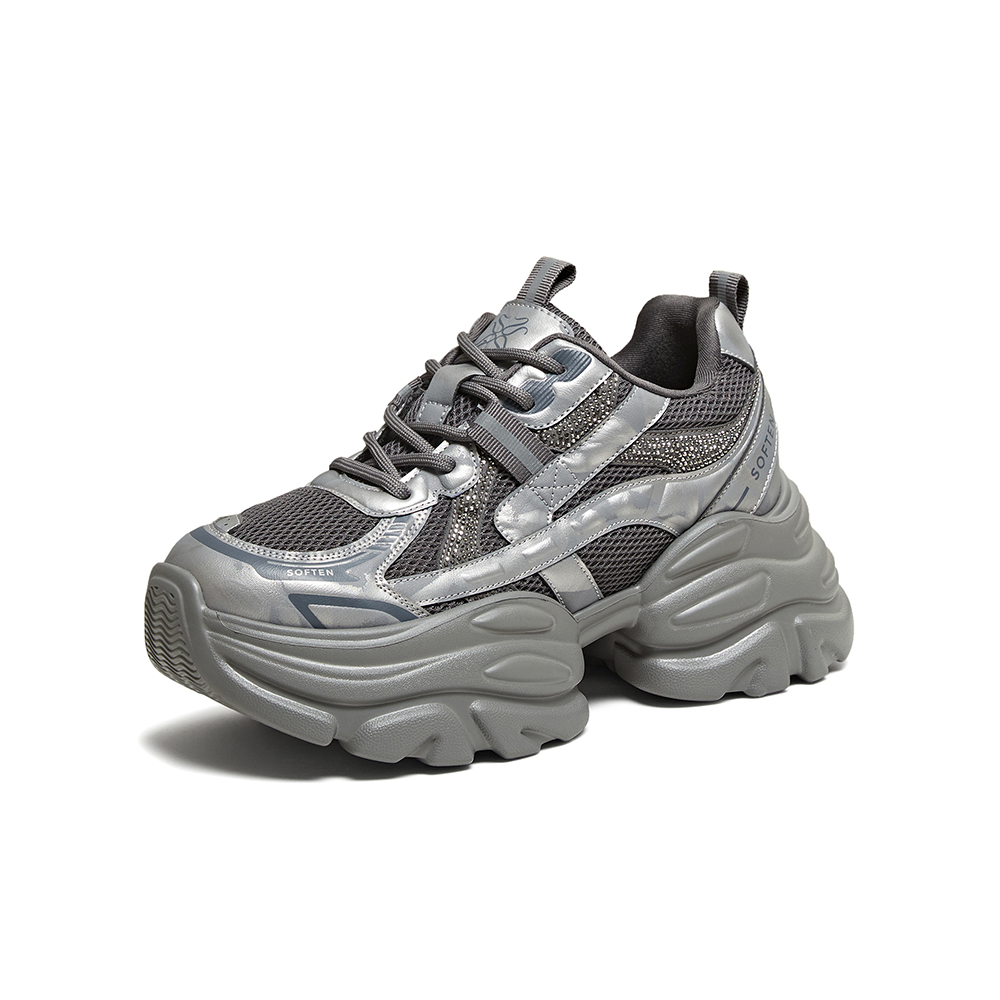 百思图2025冬季新款商场同款老爹鞋时尚运动女休闲鞋B8161DD5