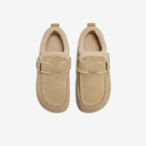 百思图2025冬季新款商场同款勃肯鞋时尚休闲加绒女单鞋L7728DM5