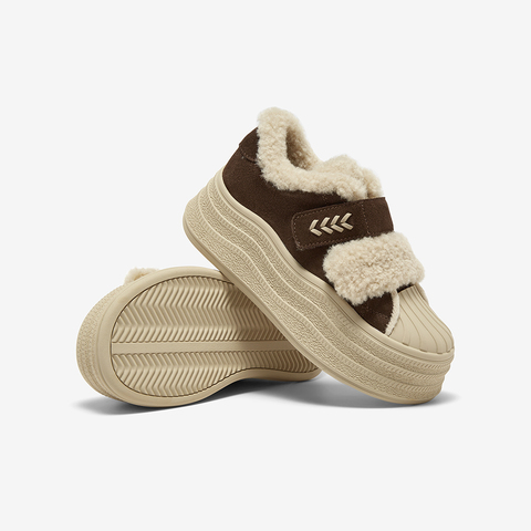 百思图2025冬季新款商场同款毛毛鞋棉鞋时尚运动女休闲鞋E1911DM5