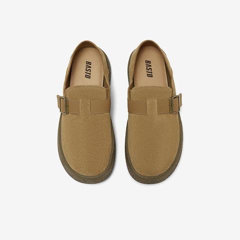 百思图2025秋季新款勃肯鞋时尚潮流复古休闲厚底男单鞋FCP02CM5