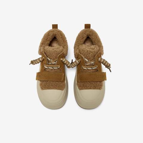 百思图2025冬季新款商场同款板鞋时尚运动加绒女休闲鞋E8017DM5