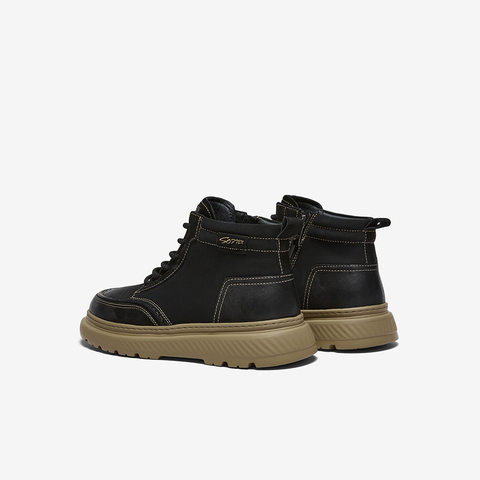 百思图2025冬季新款商场同款工装马丁靴时尚户外男短靴W9025DD5