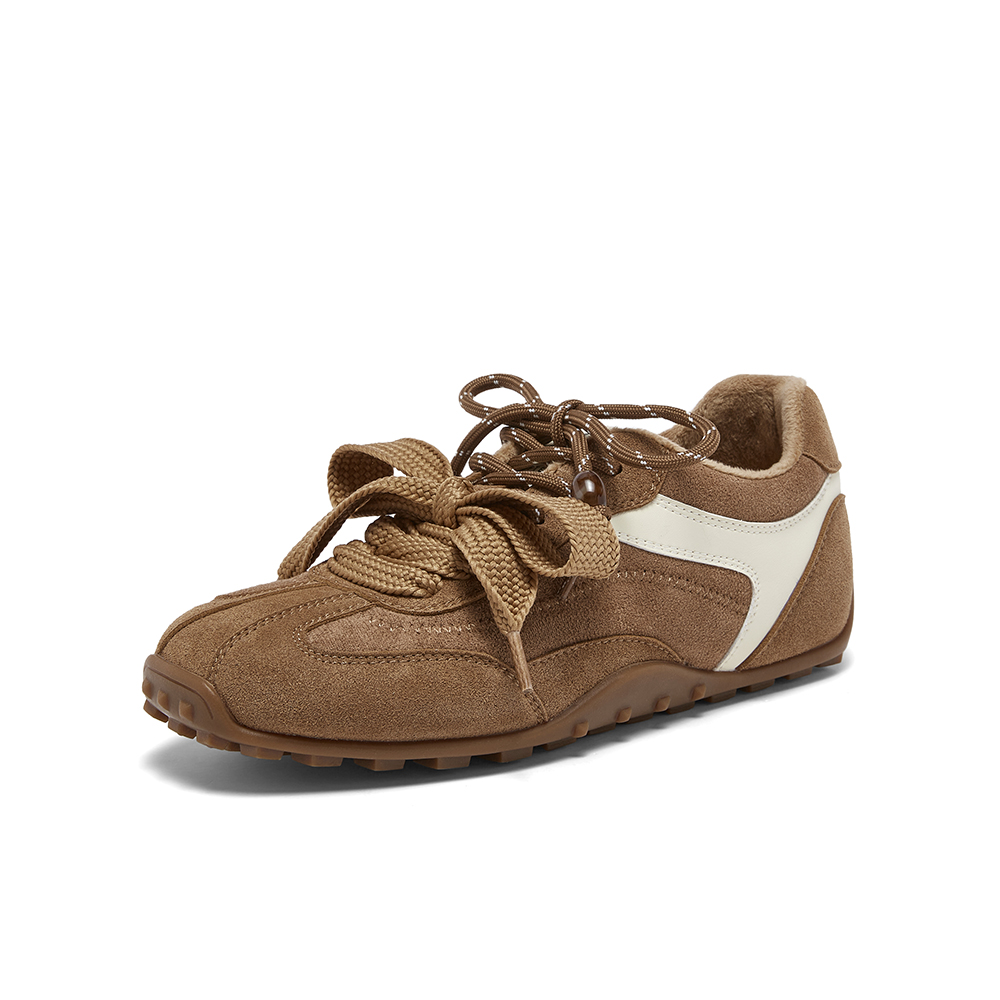 百思图2025秋季新款商场同款德训鞋时尚复古运动女休闲鞋A9012CM5