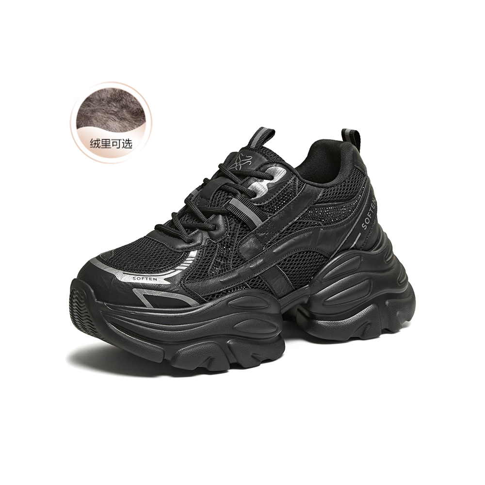 百思图2025冬季新款商场同款老爹鞋时尚运动女休闲鞋B8161DD5