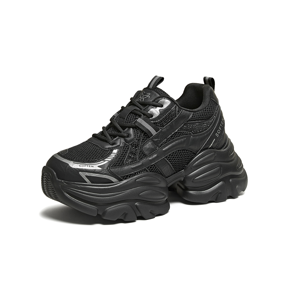 百思图2025冬季新款商场同款老爹鞋时尚运动女休闲鞋B8161DD5