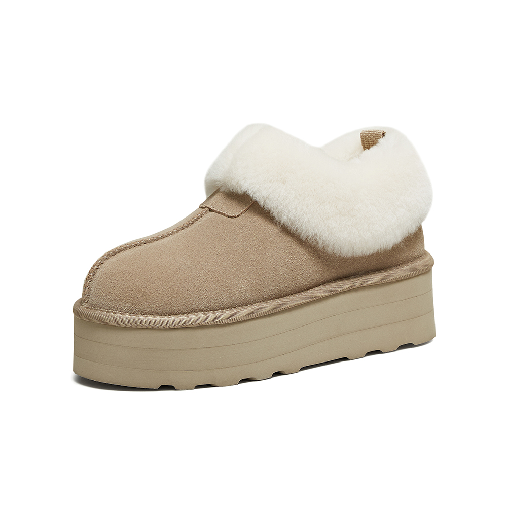 百思图2025冬季新款毛毛鞋棉鞋时尚简约户外女休闲鞋N8097DM5