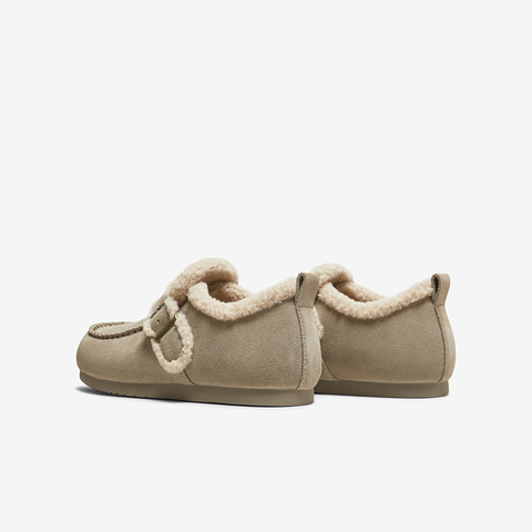 百思图2025冬季新款商场同款勃肯鞋时尚休闲加绒女单鞋L7728DM5