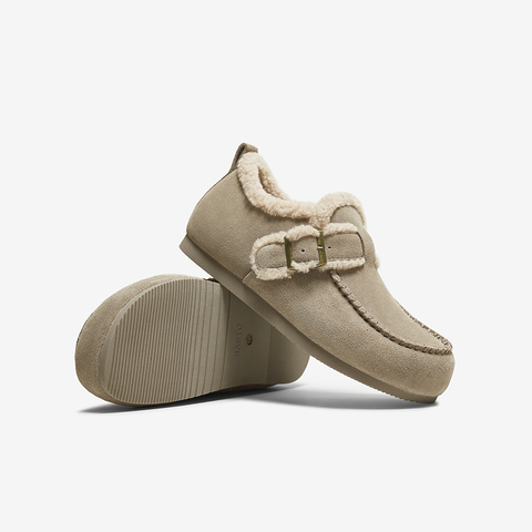 百思图2025冬季新款商场同款勃肯鞋时尚休闲加绒女单鞋L7728DM5