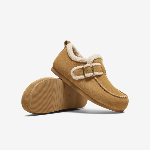 百思图2025冬季新款商场同款勃肯鞋时尚休闲加绒女单鞋L7728DM5