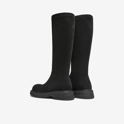 百思图2025冬季新款商场同款弹力靴时尚潮流街头女长靴B8111DG5