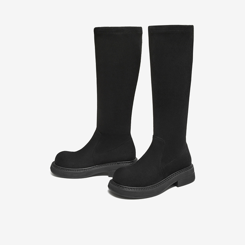 百思图2025冬季新款商场同款弹力靴时尚潮流街头女长靴B8111DG5