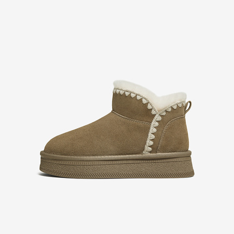 百思图2025冬季新款雪地靴时尚户外休闲保暖女短靴N8091DD5