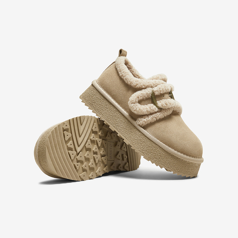 百思图2025冬季新款商场同款毛毛鞋棉鞋加绒女休闲鞋L0028DM5