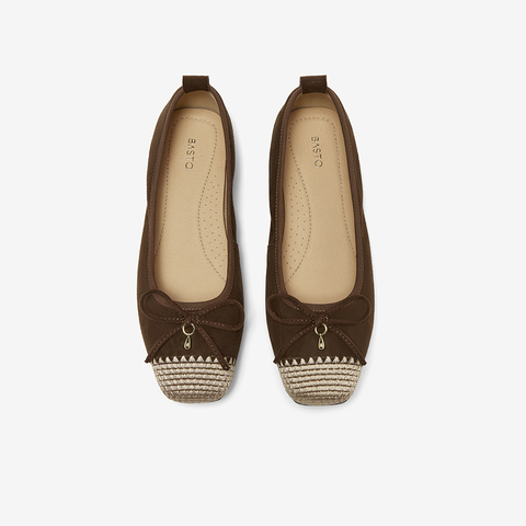 百思图2025秋季新款浅口单鞋时尚蝴蝶结简约通勤女单鞋K5626CQ5