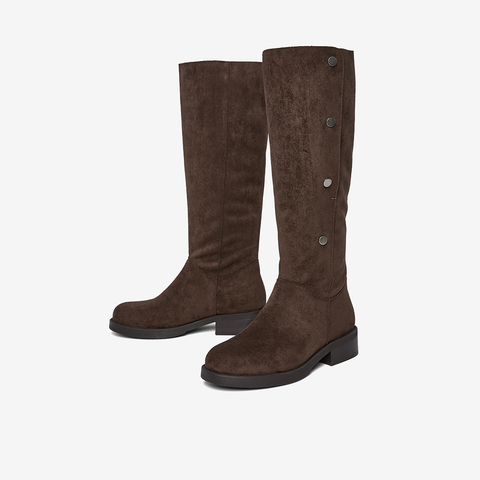 百思图2025冬季新款西部靴时尚复古潮流通勤女长靴UXM03DG5