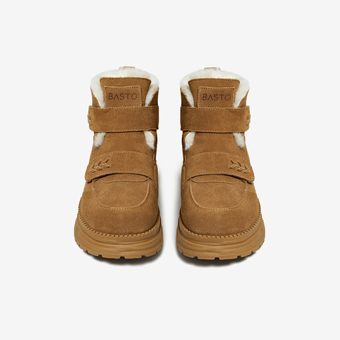 百思图2025冬季新款雪地靴时尚户外休闲保暖女短靴WW378DD5