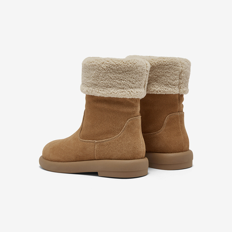 百思图2025冬季新款雪地靴时尚潮流户外休闲女短靴D3592DD5