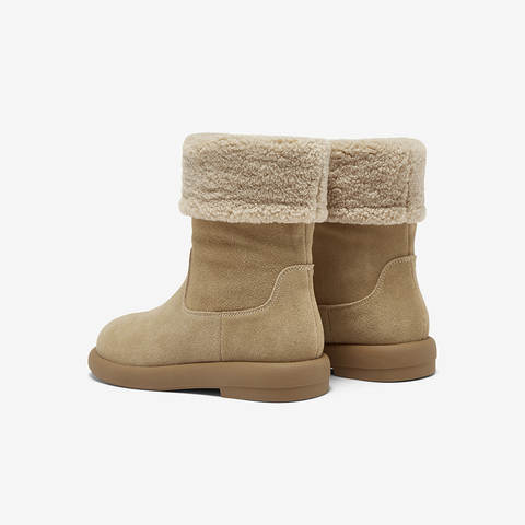 百思图2025冬季新款雪地靴时尚潮流户外休闲女短靴D3592DD5