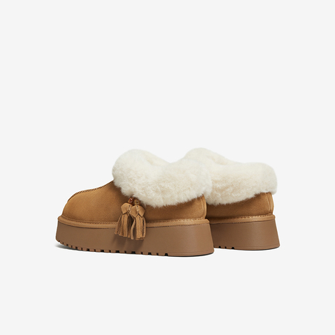 百思图2025冬季新款雪地靴时尚潮流加绒保暖女短靴W0728DD5