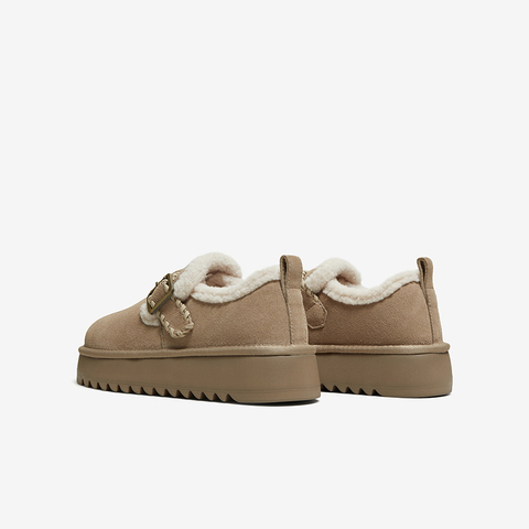 百思图2025冬季新款毛毛鞋时尚休闲加绒厚底女鞋N8079DM5