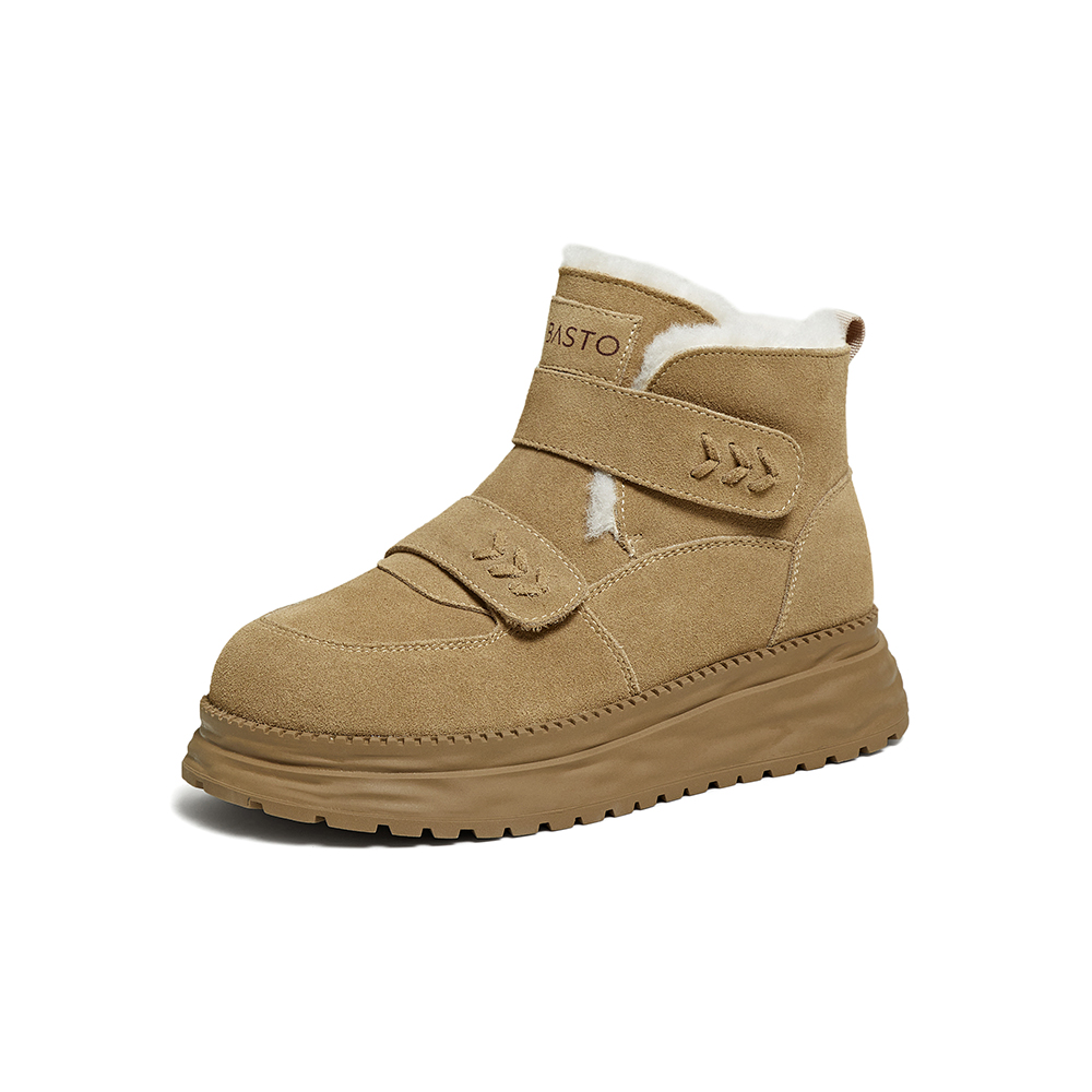 百思图2025冬季新款雪地靴时尚户外休闲保暖女短靴WW378DD5