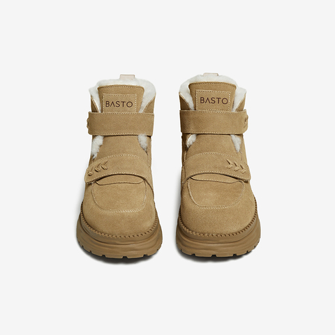 百思图2025冬季新款雪地靴时尚户外休闲保暖女短靴WW378DD5