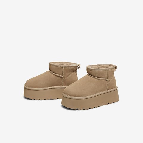 百思图2025冬季新款商场同款雪地靴时尚休闲女短靴L8228DD5