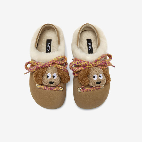 百思图2025冬季新款商场同款勃肯鞋复古加绒保暖女单鞋6710DM5