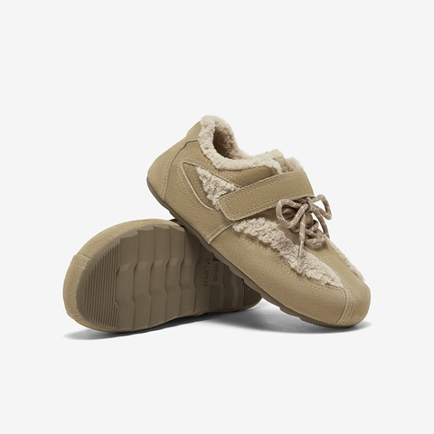 百思图2025冬季新款德训鞋时尚复古加绒保暖女休闲鞋D3607DM5