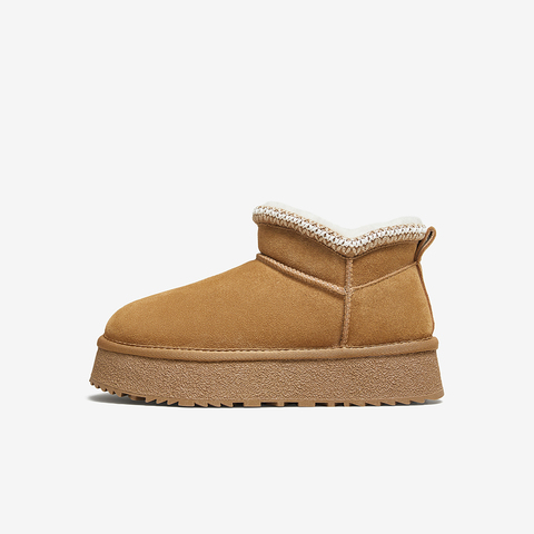 百思图2025冬季新款雪地靴时尚简约户外休闲女短靴L1128DD5