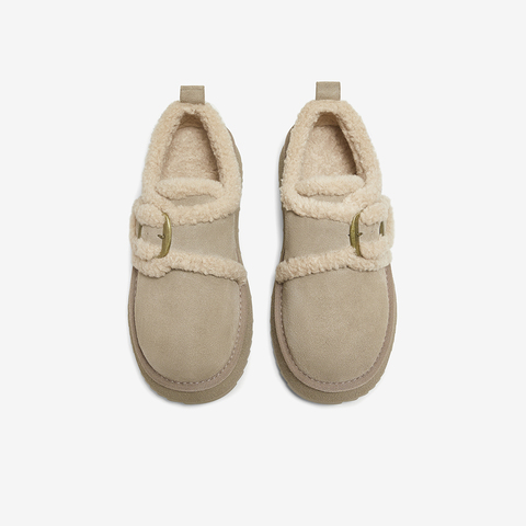 百思图2025冬季新款商场同款毛毛鞋棉鞋加绒女休闲鞋L0028DM5