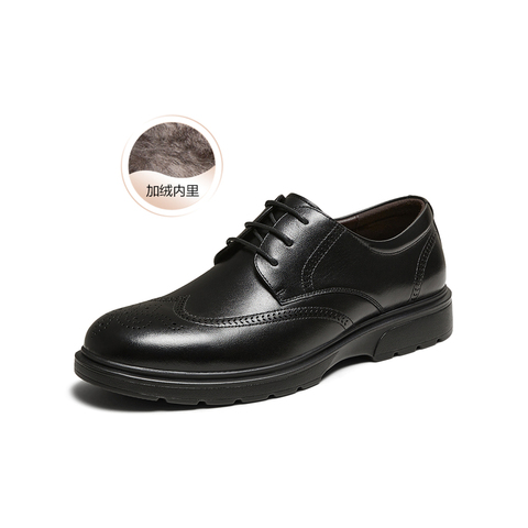 百思图2025春季新款简约时尚商务通勤平跟男正装皮鞋30269AM5