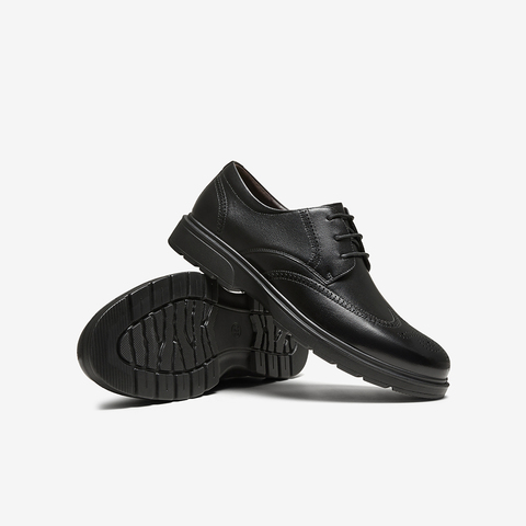 百思图2025春季新款简约时尚商务通勤平跟男正装皮鞋30269AM5