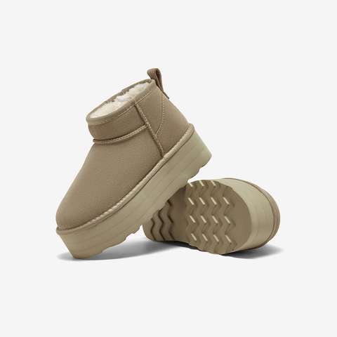 百思图2025冬季新款雪地靴时尚简约户外休闲女短靴N8095DD5