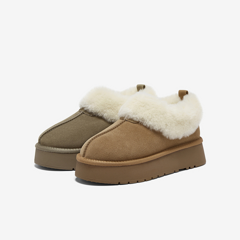 百思图2025冬季新款雪地靴时尚简约户外休闲厚底女短靴N8131DD5