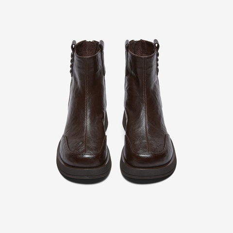 百思图2025冬季新款商场同款休闲靴简约通勤女短靴F6111DD5