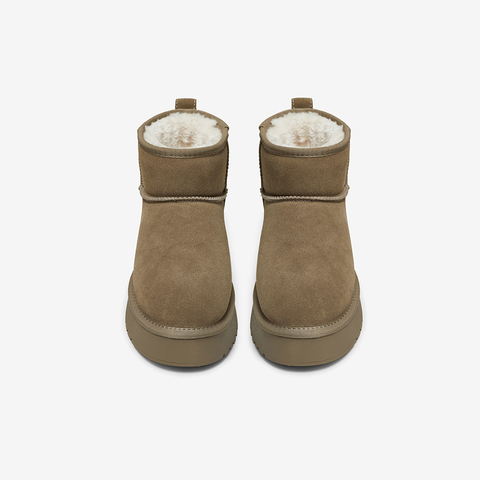 百思图2025冬季新款雪地靴时尚简约户外休闲女短靴)N8116DD5