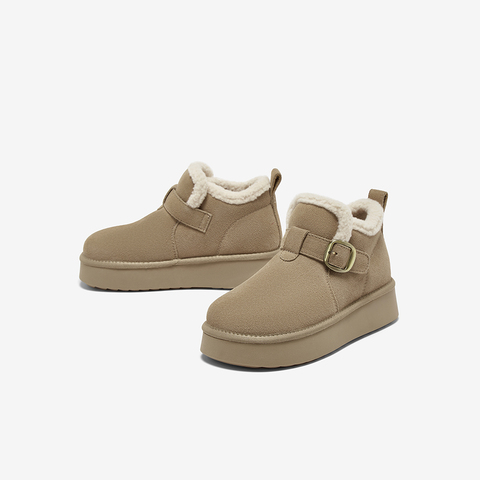 百思图2025冬季新款商场同款雪地靴时尚复古休闲女短靴N8082DD5