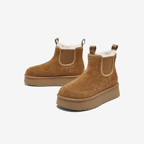 百思图2025冬季新款商场同款雪地靴时尚户外休闲女短靴D5856DD5