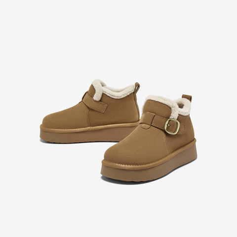 百思图2025冬季新款商场同款雪地靴时尚复古休闲女短靴N8082DD5